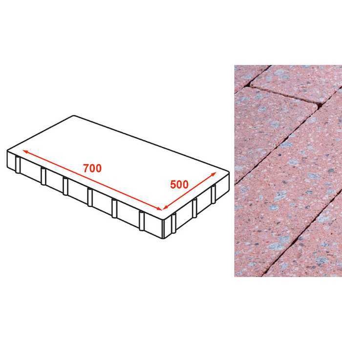 Плита AI тротуарная Готика Granite FINERRO, Травертин 700x500x80 мм